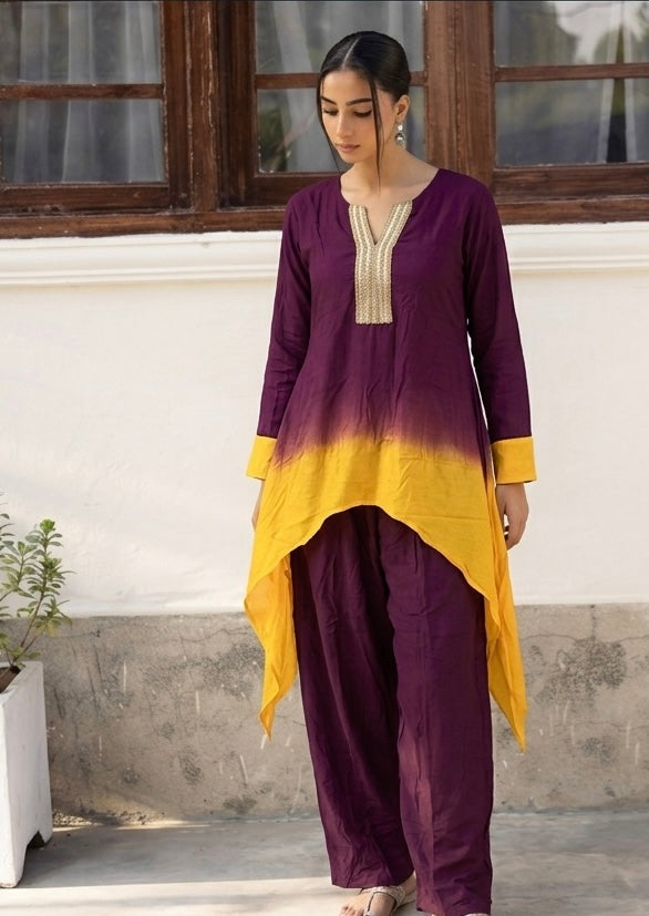 Orca purple top n bottom co-ord set