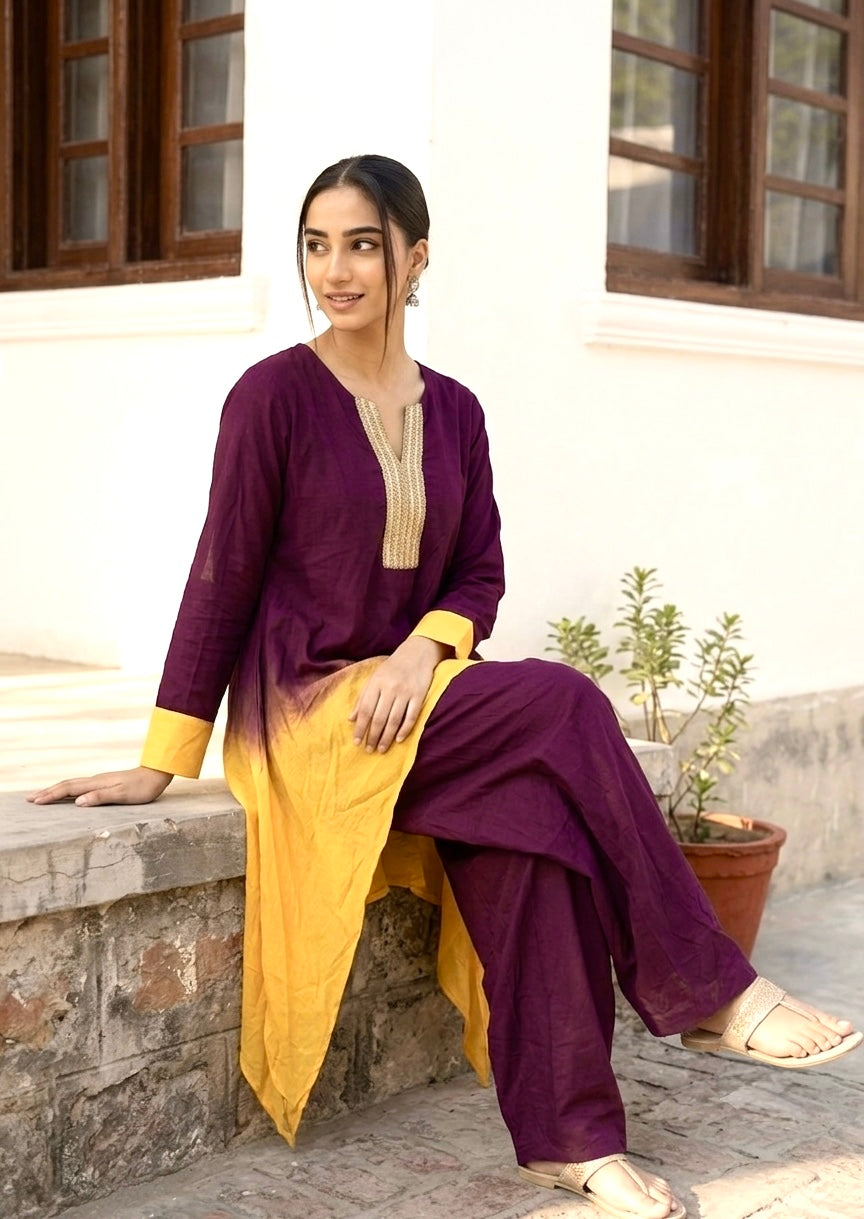 Orca purple top n bottom co-ord set