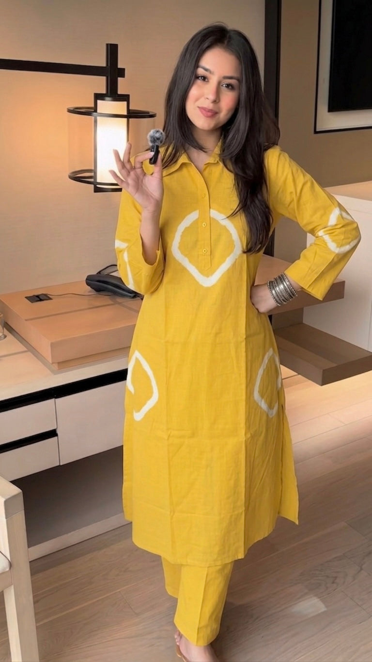 Yellow Kite Pure cotton top n bottom set