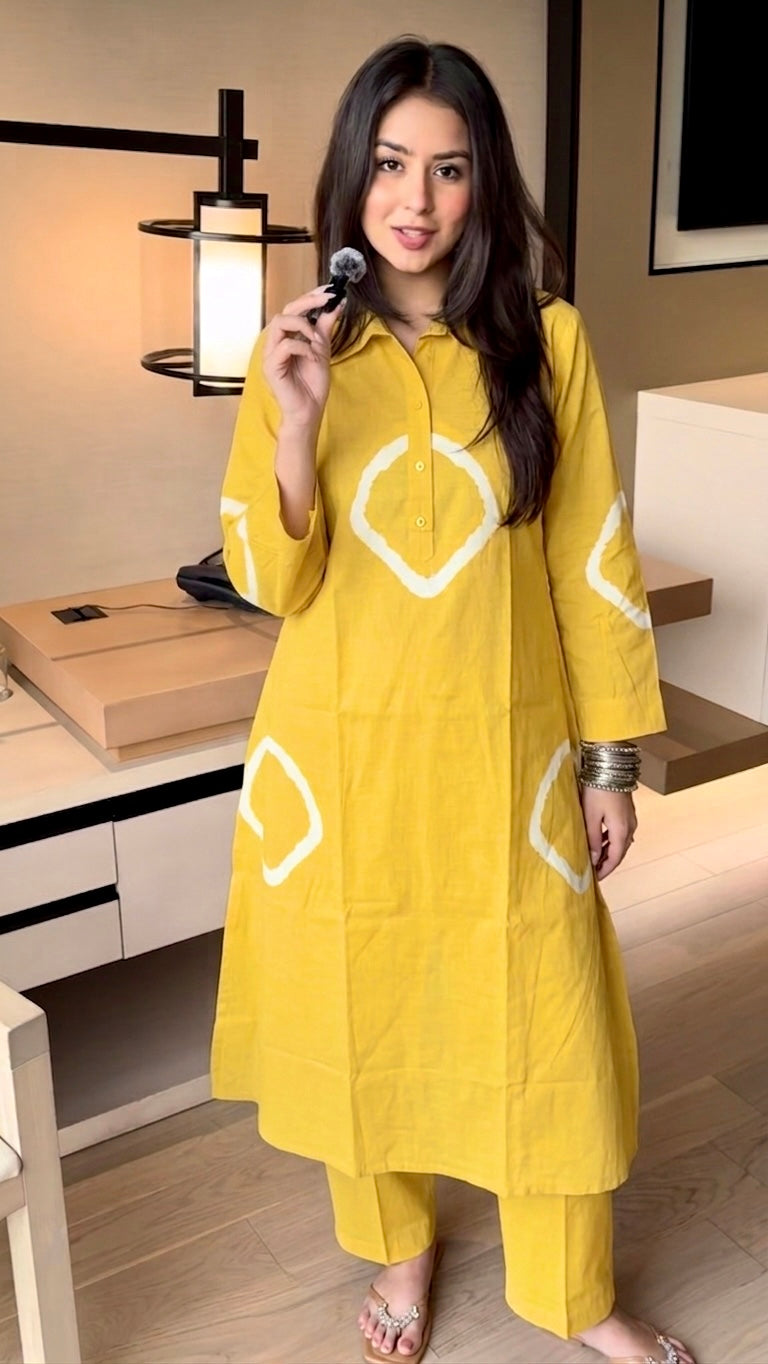 Yellow Kite Pure cotton top n bottom set