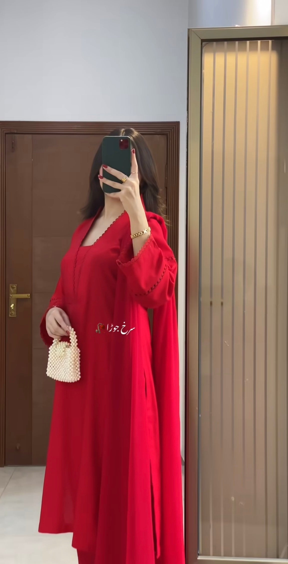 NAUSHEEN RED SET 3pcs set