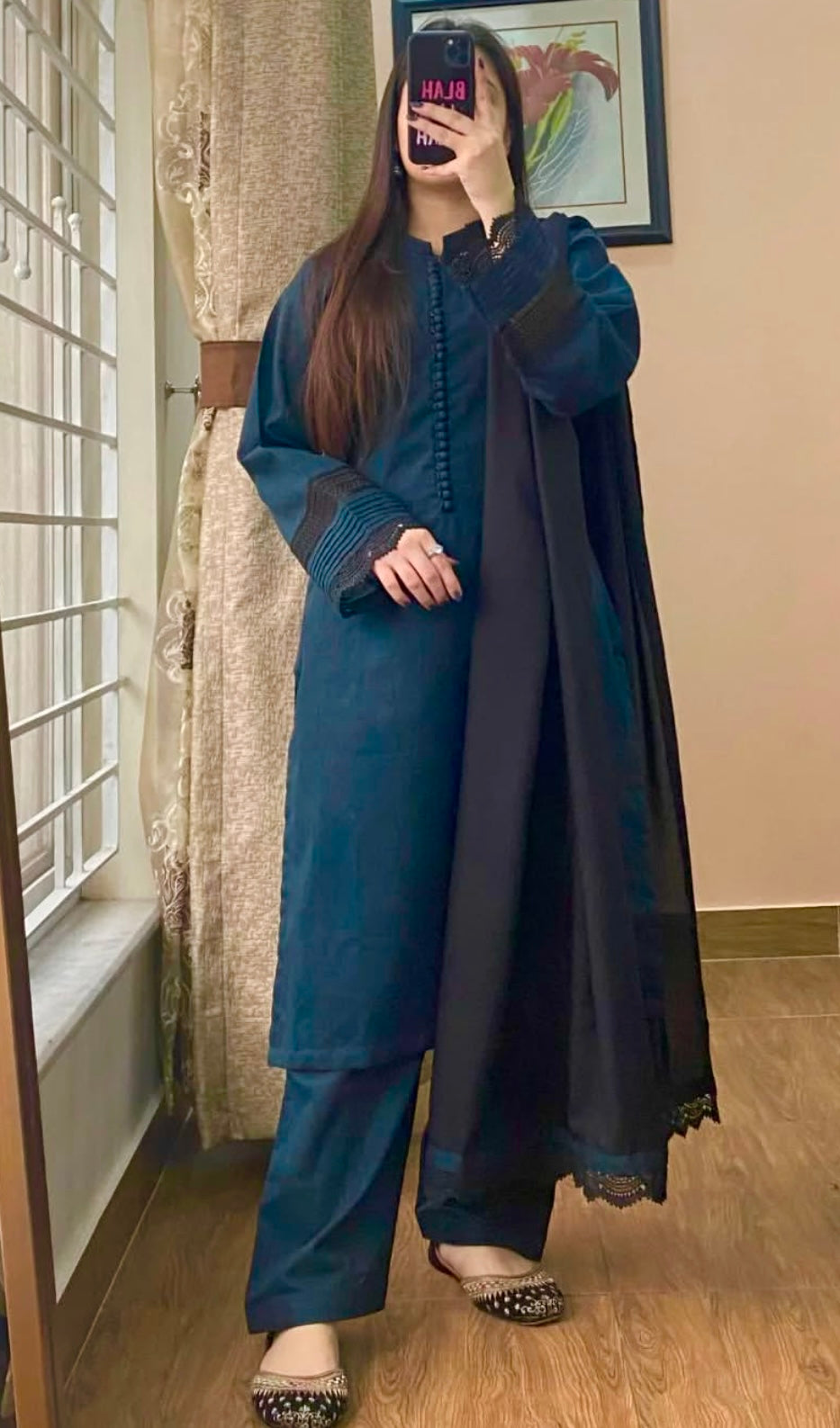 NAUSHEEN BLUE SET 3pcs set