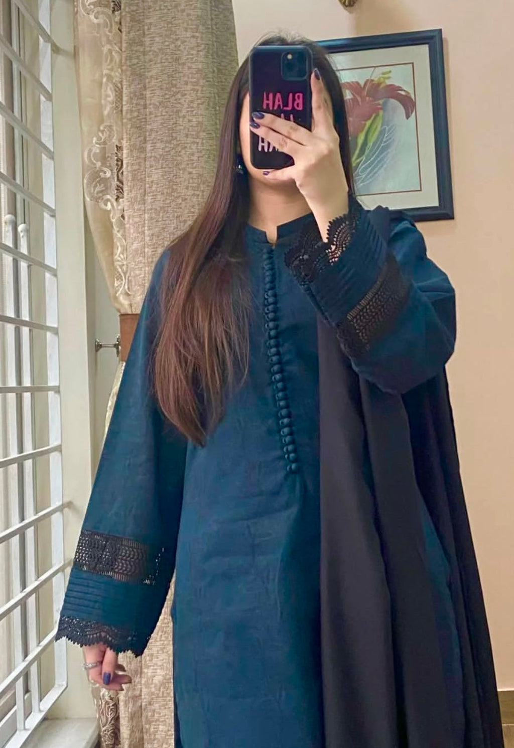 NAUSHEEN BLUE SET 3pcs set