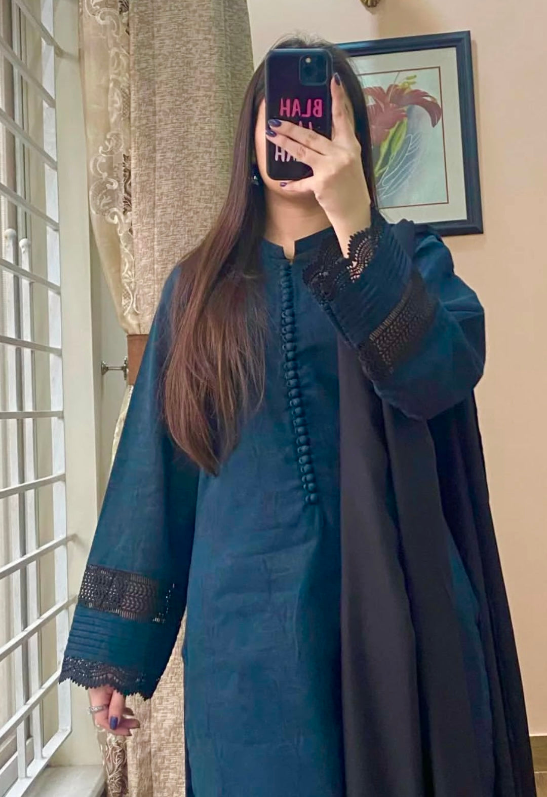 NAUSHEEN BLUE SET 3pcs set
