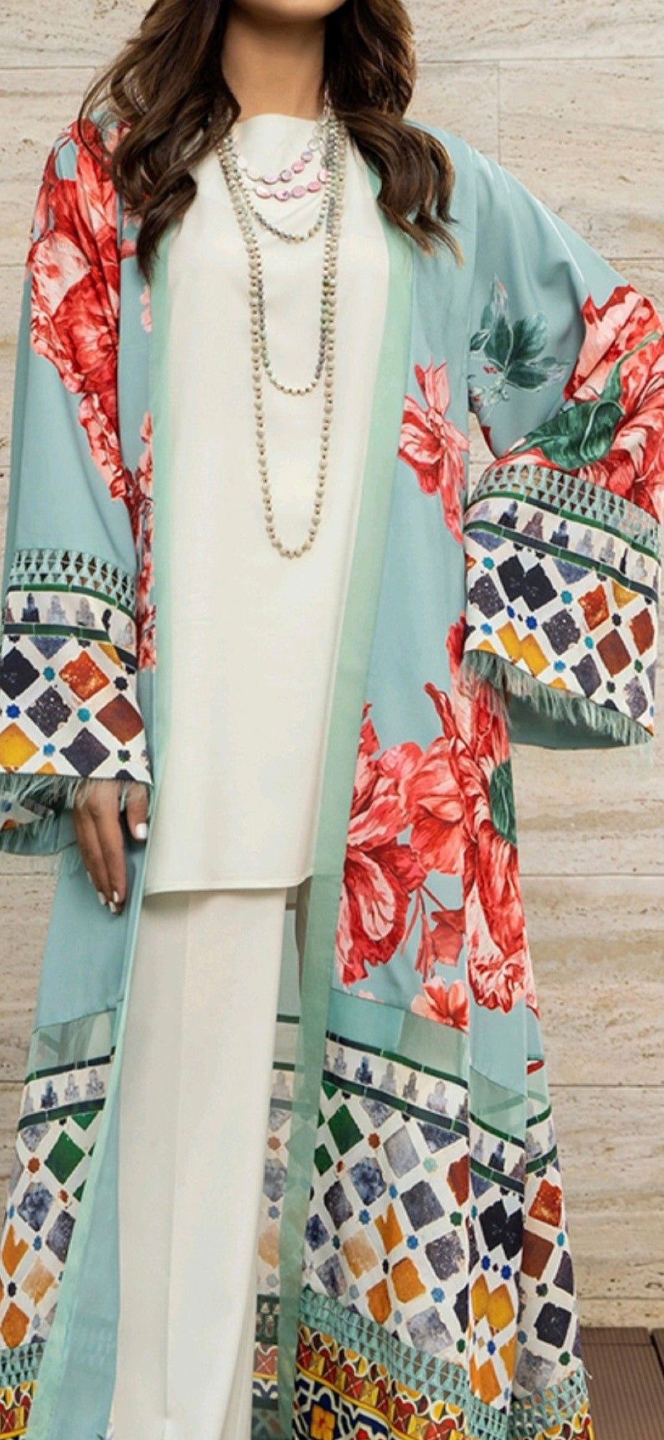 (GIYA) lite blue JACKET SET