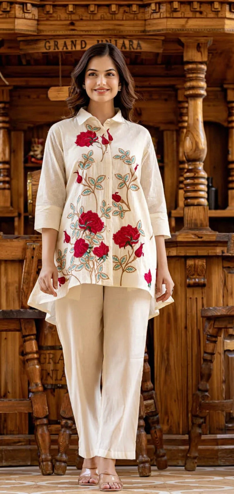 jaipur rose chiku set