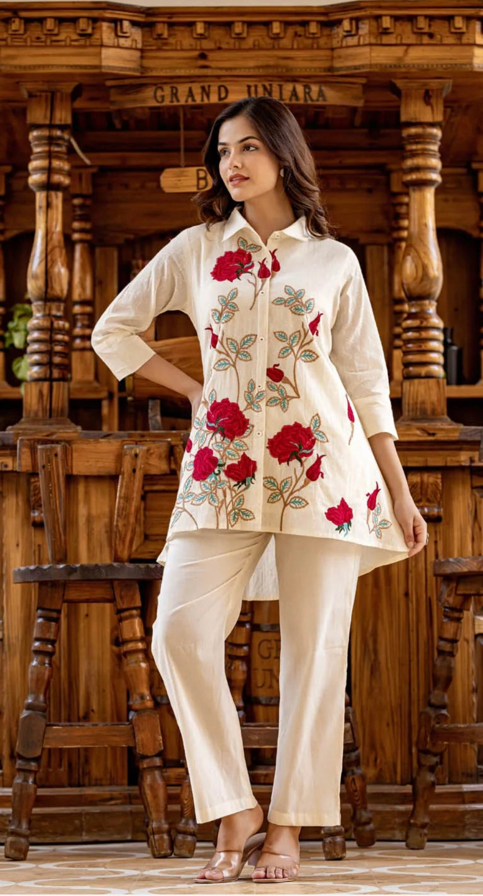 jaipur rose chiku set