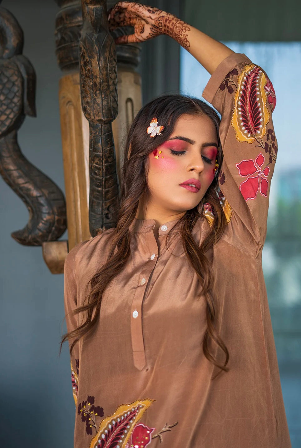 (bell) muslin  dark TOP WITH BOTTOM SET