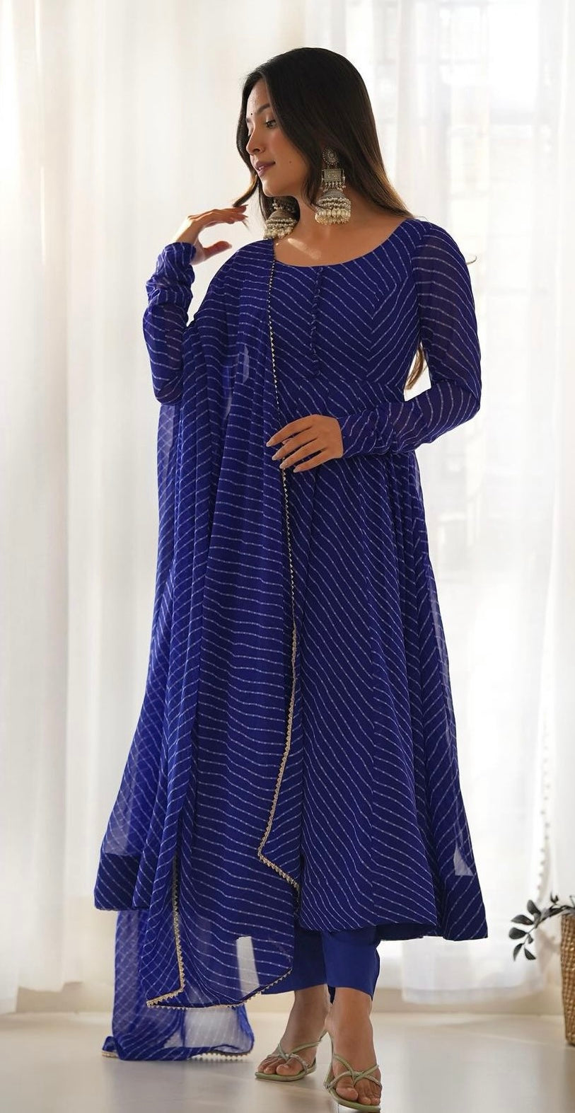 (ISHANI) LEHRIYA BLUE 3pcs set