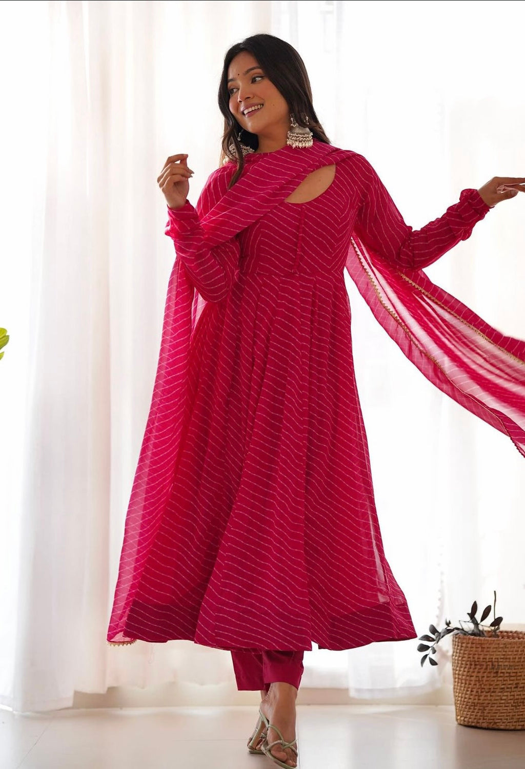 (ISHANI) LEHRIYA SET PINK