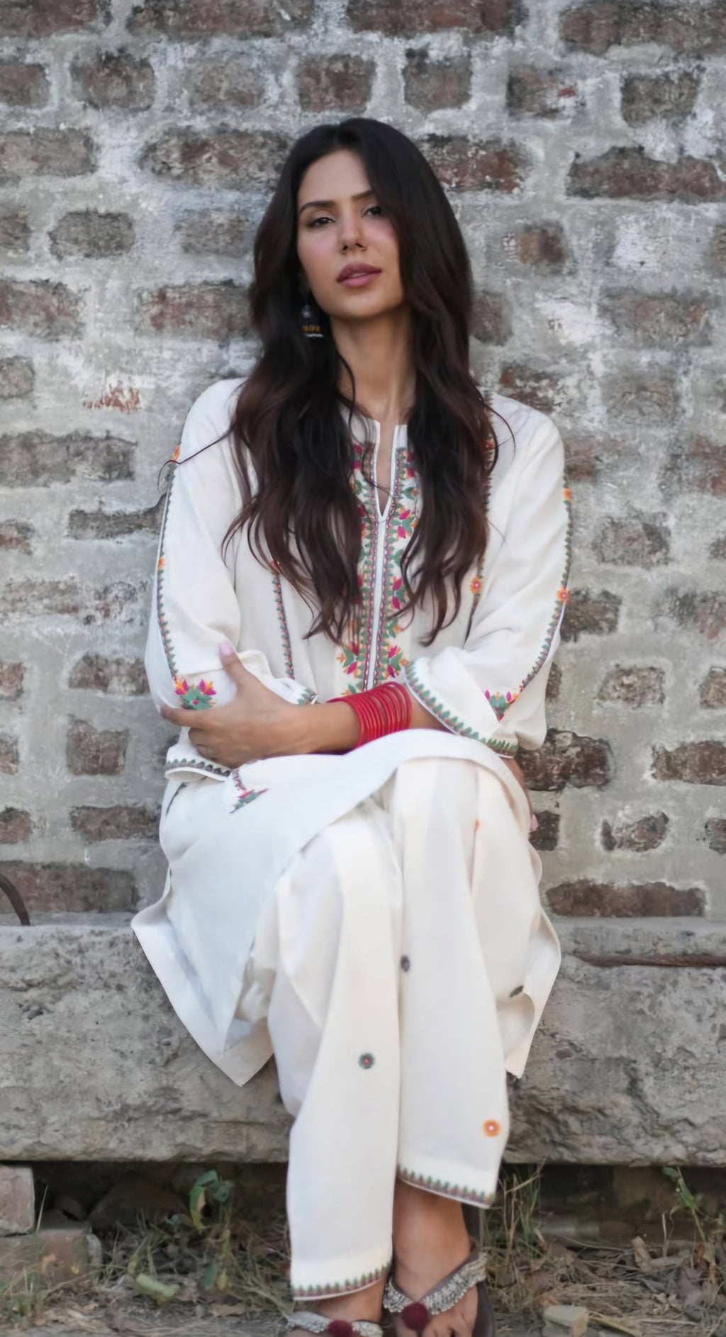 sonam white top n bottom set