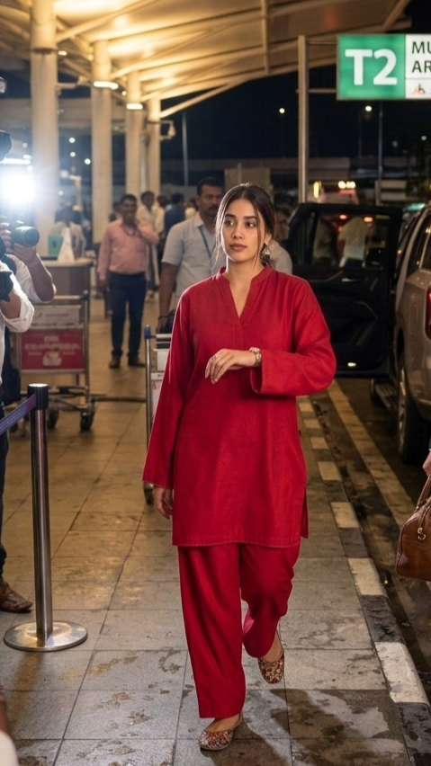 Jhanvi red bot co-ord set
