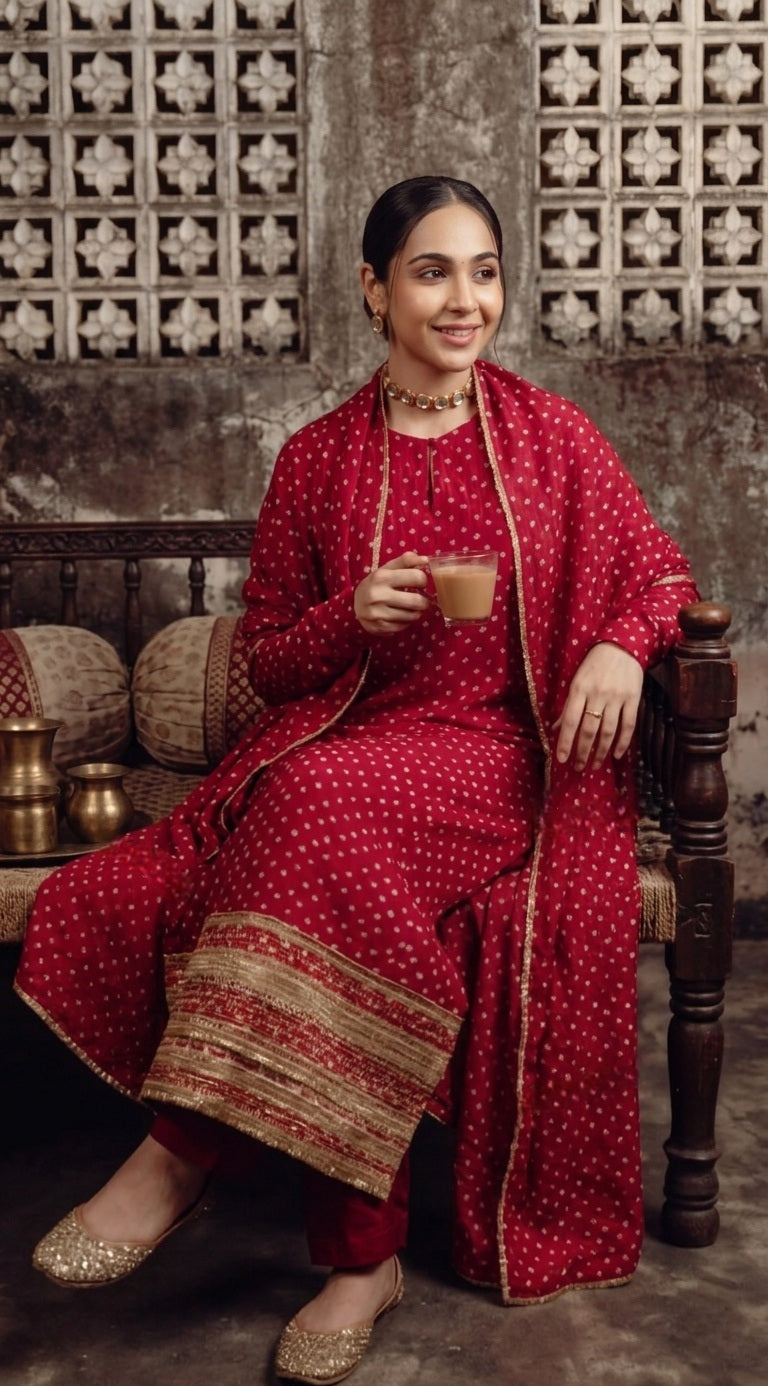 Alia red  2PCS top n bottom SET ANR
