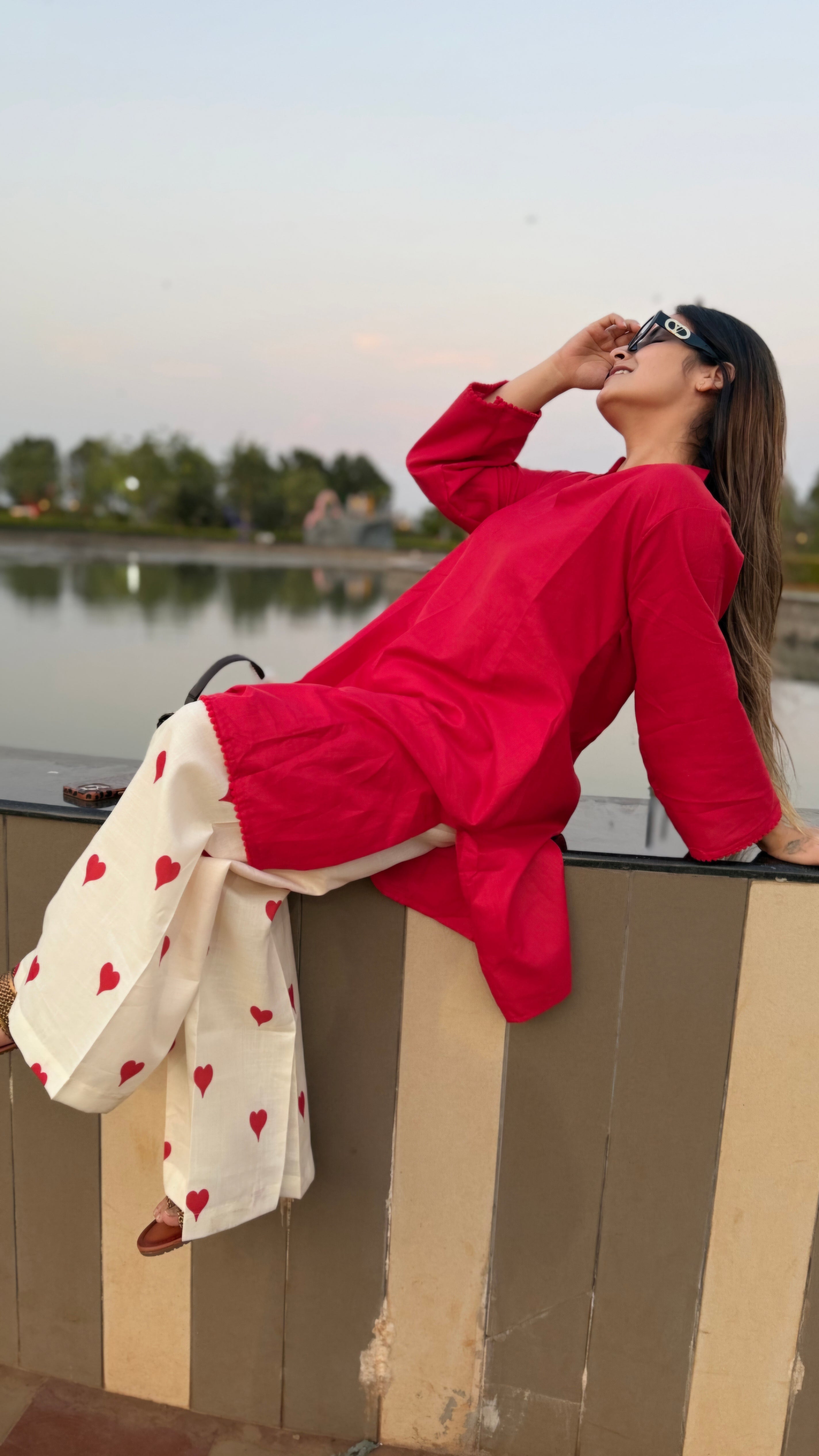 Saniya x heart pants co ord set anr heart