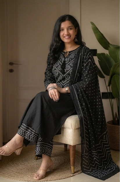 (B2 pure) black cotton  3pcs set yee