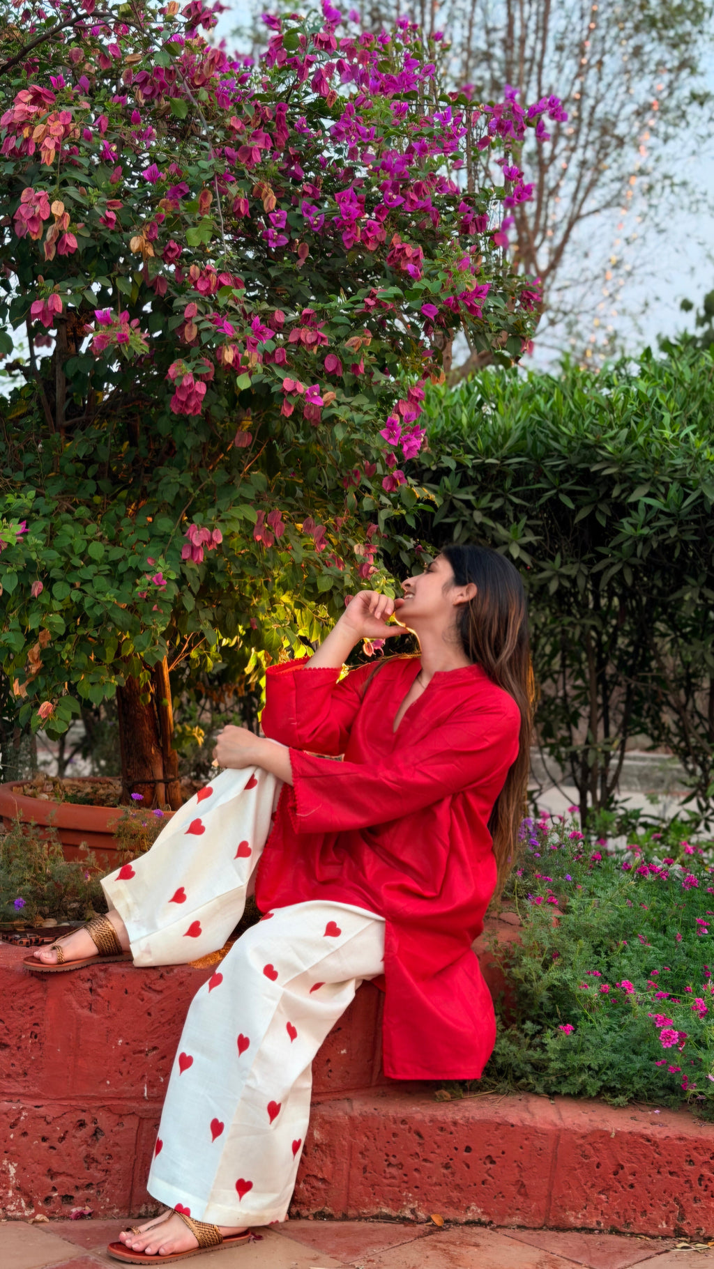 Saniya x heart pants co ord set anr heart