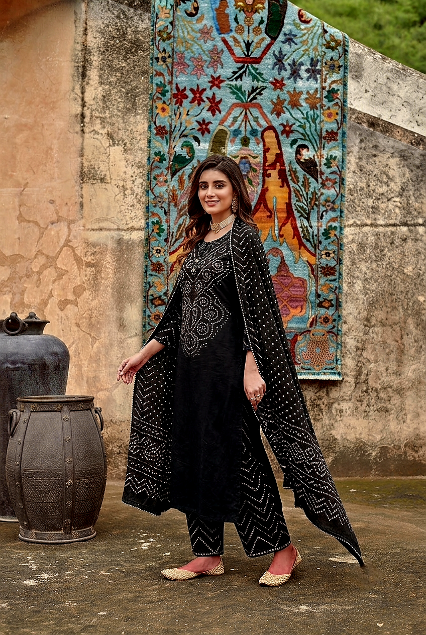Akshara BLACK pure cotton 3pcs set