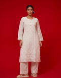 White cloud kurti n plazzo set