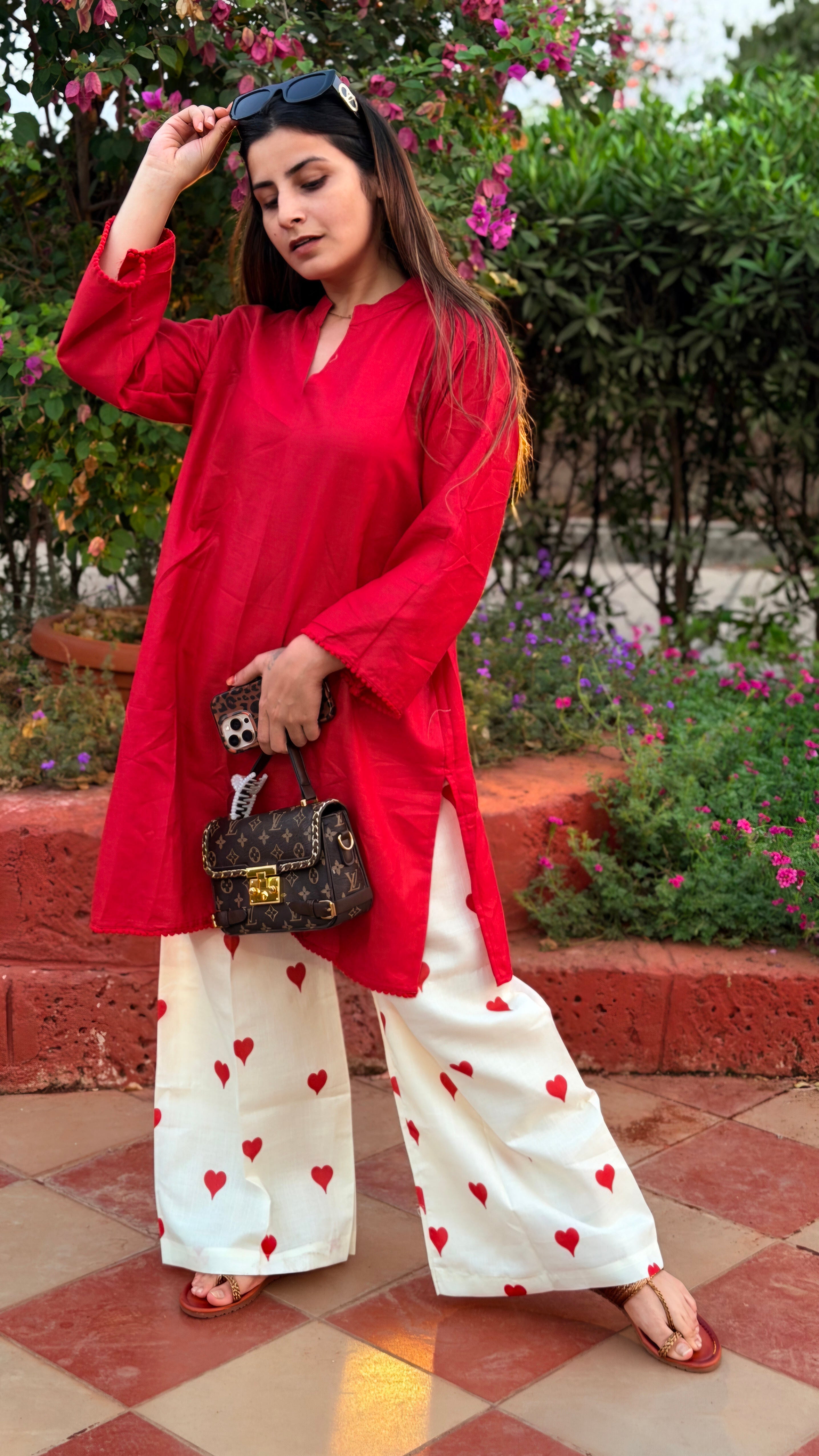Saniya x heart pants co ord set anr heart