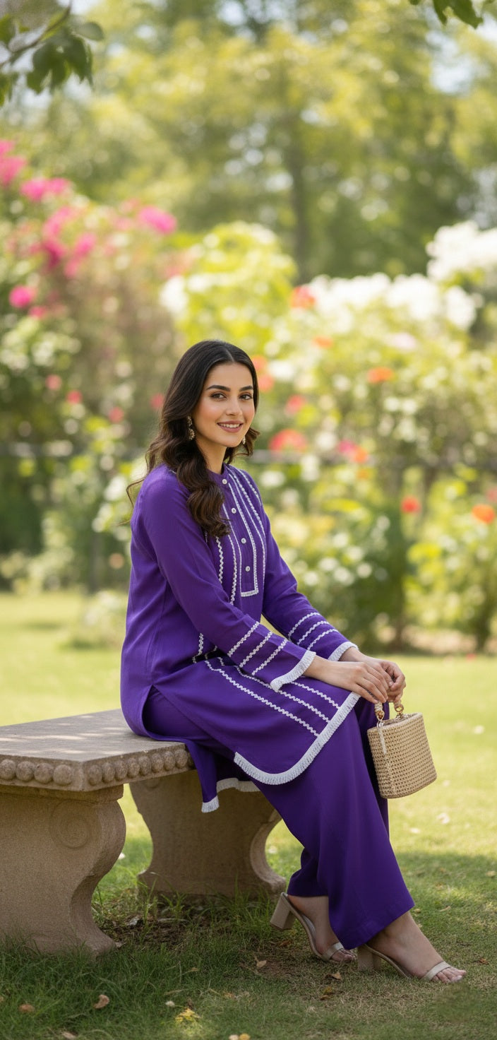 Duniya PURPLE top n bottom set
