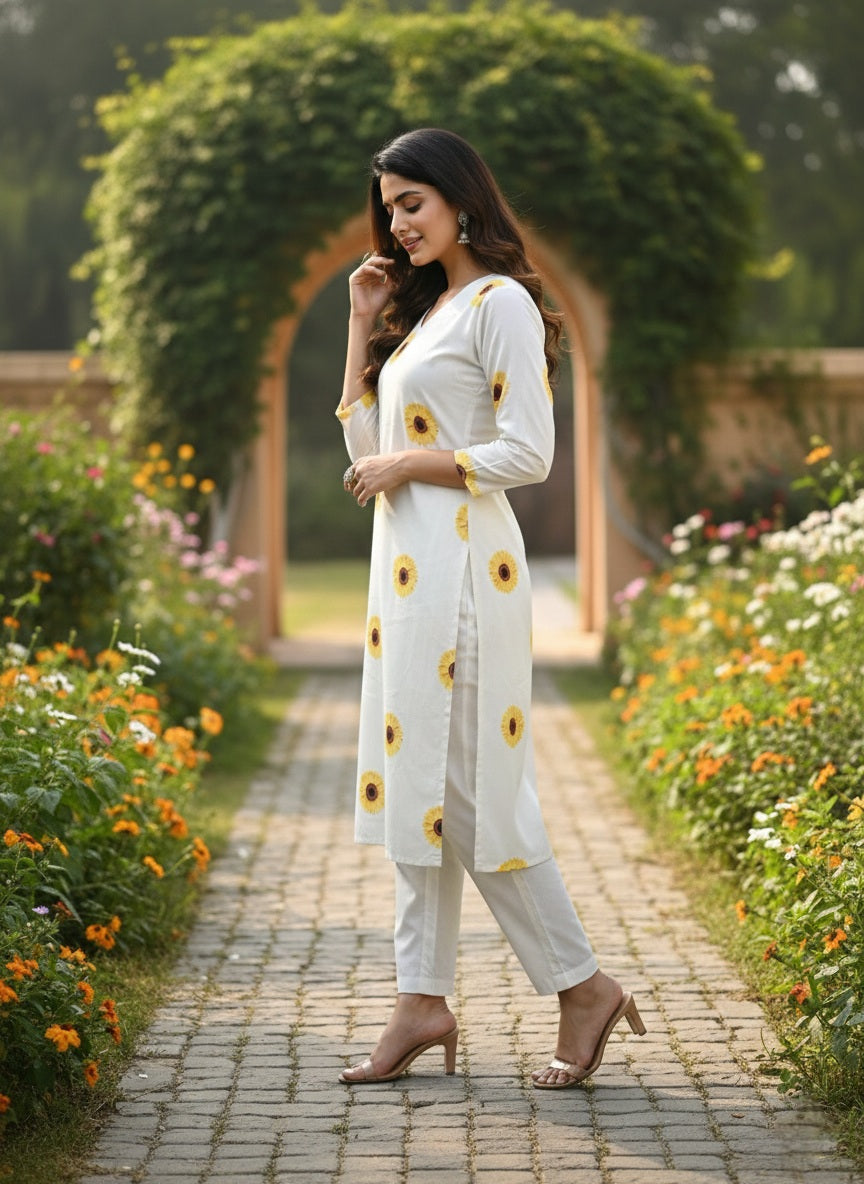 Sunflower kurta n pant set