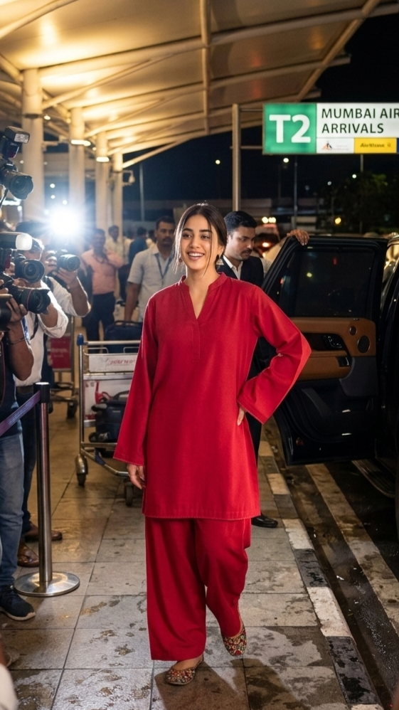 Jhanvi red bot co-ord set