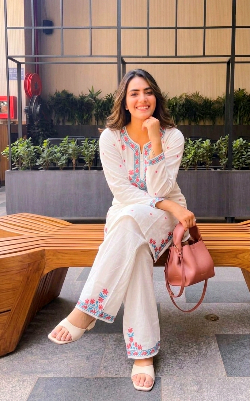 a10 rakul White bow co ord set
