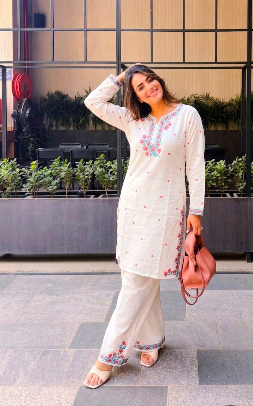 a10 rakul White bow co ord set