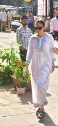 a10 rakul White bow co ord set