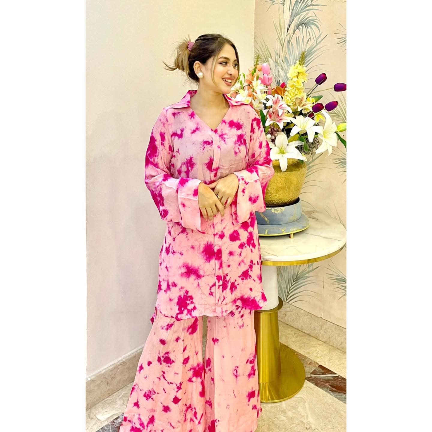 Badal pink SHIBORI SET
