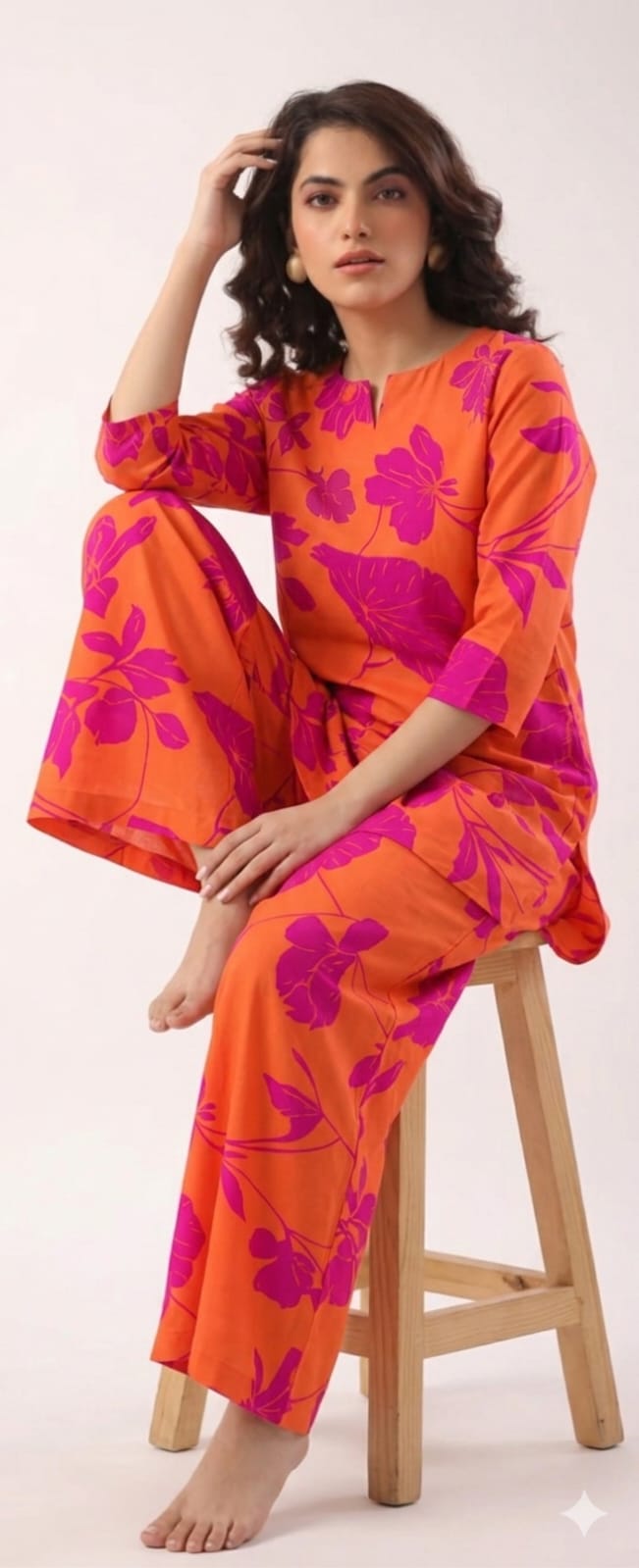 Zisha orange top n bottom set